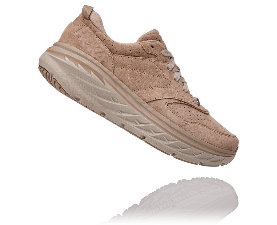 Walking Shoes Mens - Hoka One One Bondi L Suede - Grey - GIHFXEZ-63